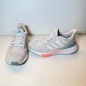 Womens Adidas EQ21 Running Shoes GZ0588 Dash Gray Acid Red Almost Pink Size 7